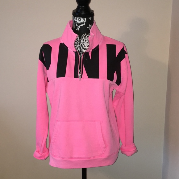 PINK Victoria's Secret Tops - PINK Campus Quarter Zip Sweatshirt